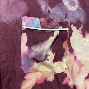 Stars Above: Simply Cool Fabric; Button Up, tie dye, short sleeve shirt.